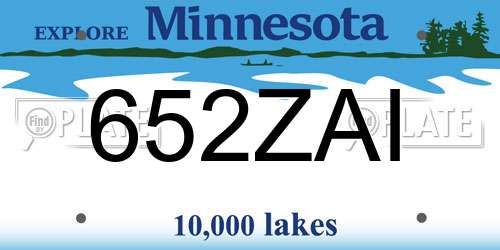 652ZAI Minnesota License Plate