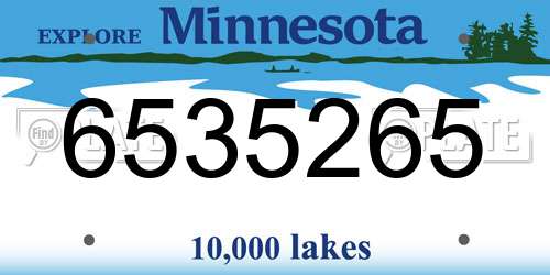 6535265 Minnesota License Plate