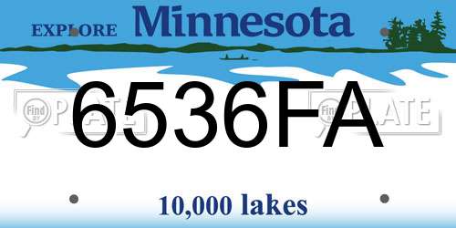 6536FA Minnesota License Plate
