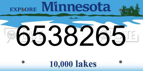 6538265 Minnesota License Plate