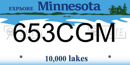 653CGM Minnesota License Plate