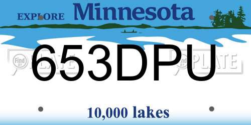 653DPU Minnesota License Plate