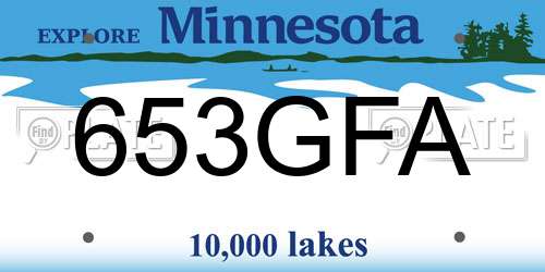653GFA Minnesota License Plate