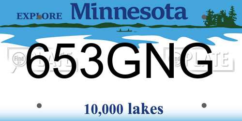 653GNG Minnesota License Plate