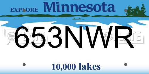 653NWR Minnesota License Plate