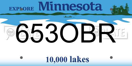 653OBR Minnesota License Plate