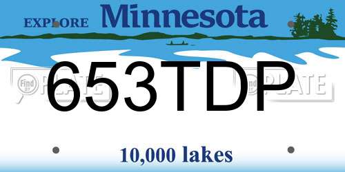 653TDP Minnesota License Plate
