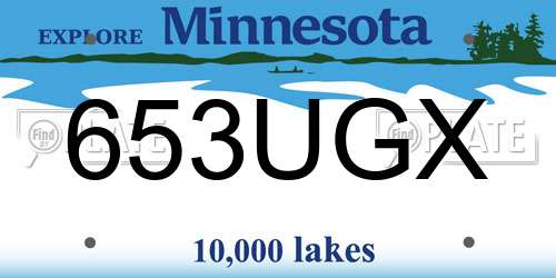 653UGX Minnesota License Plate