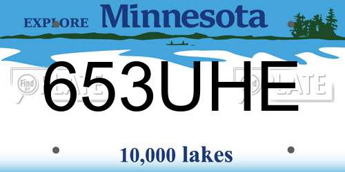 653UHE Minnesota License Plate