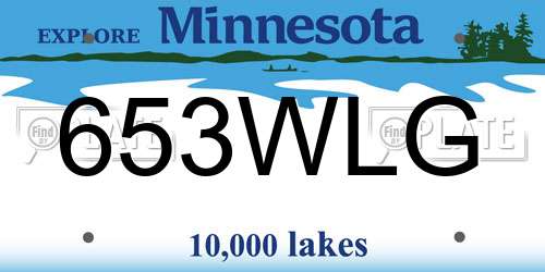 653WLG Minnesota License Plate