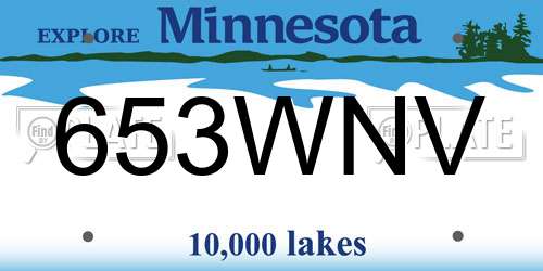653WNV Minnesota License Plate