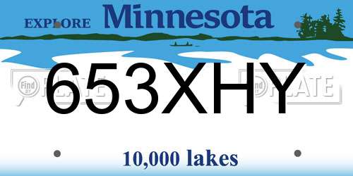 653XHY Minnesota License Plate