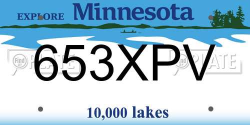 653XPV Minnesota License Plate