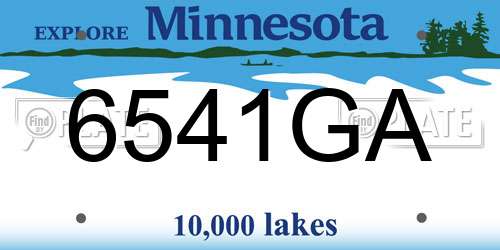 6541GA Minnesota License Plate