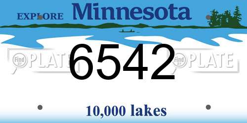 6542 Minnesota License Plate