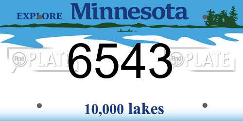 6543 Minnesota License Plate