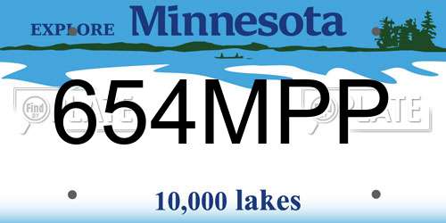 654MPP Minnesota License Plate