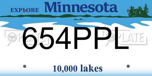 654PPL Minnesota License Plate