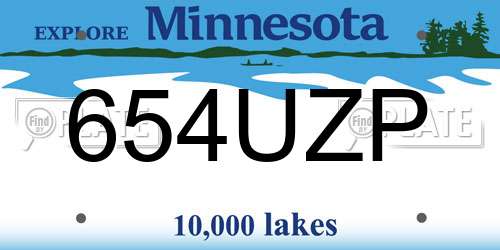 654UZP Minnesota License Plate