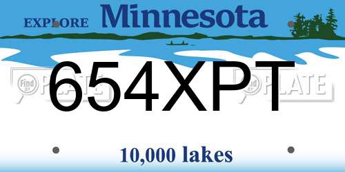 654XPT Minnesota License Plate