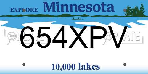 654XPV Minnesota License Plate