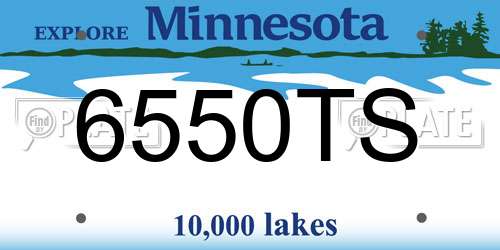 6550TS Minnesota License Plate