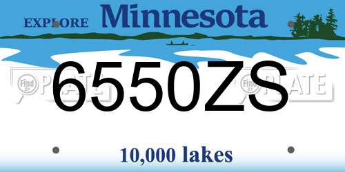 6550ZS Minnesota License Plate