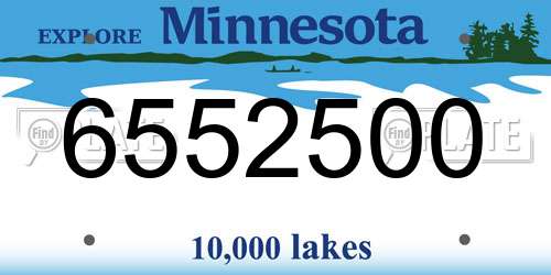 6552500 Minnesota License Plate
