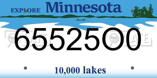 65525O0 Minnesota License Plate