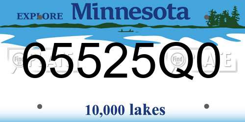 65525Q0 Minnesota License Plate