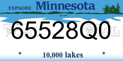 65528Q0 Minnesota License Plate