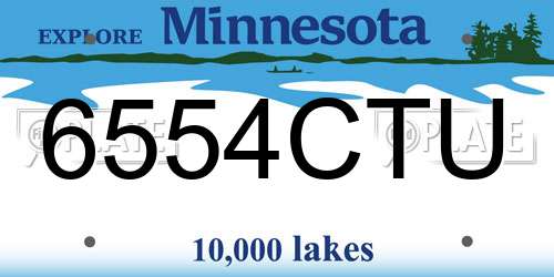 6554CTU Minnesota License Plate