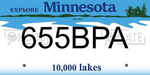 655BPA Minnesota License Plate