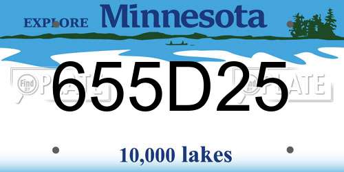 655D25 Minnesota License Plate