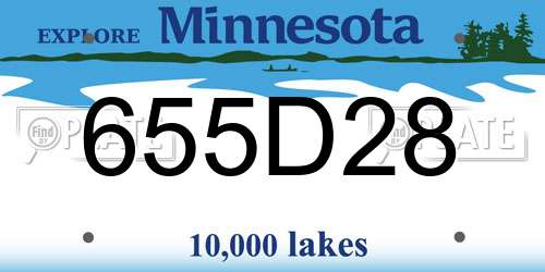 655D28 Minnesota License Plate