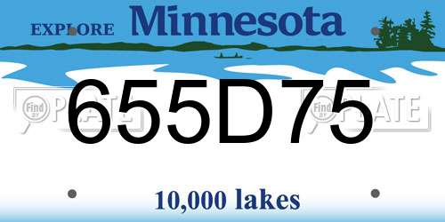 655D75 Minnesota License Plate