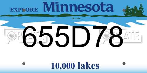 655D78 Minnesota License Plate