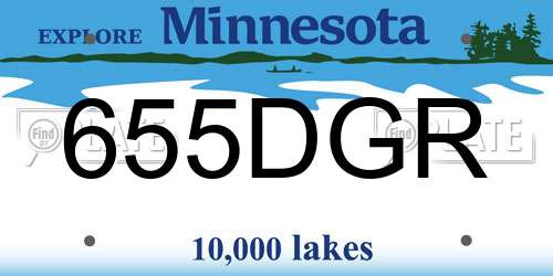 655DGR Minnesota License Plate