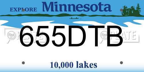 655DTB Minnesota License Plate
