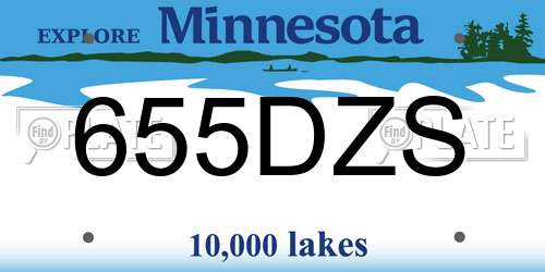 655DZS Minnesota License Plate