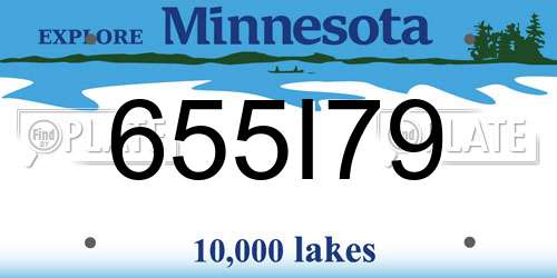 655I79 Minnesota License Plate