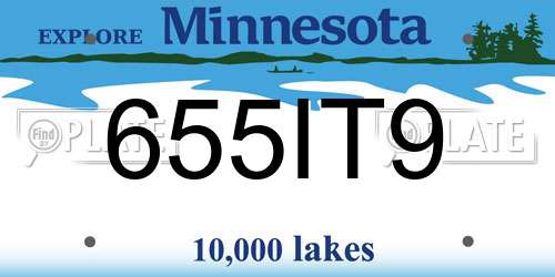 655IT9 Minnesota License Plate