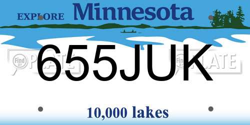 655JUK Minnesota License Plate