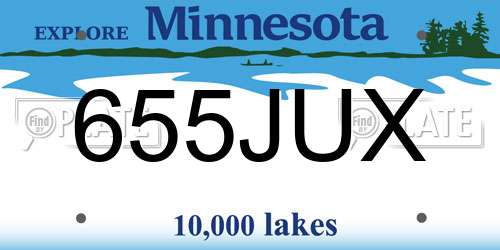 655JUX Minnesota License Plate