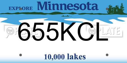 655KCL Minnesota License Plate