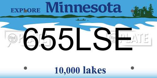 655LSE Minnesota License Plate