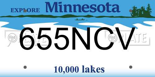 655NCV Minnesota License Plate