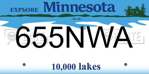 655NWA Minnesota License Plate