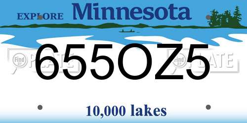 655OZ5 Minnesota License Plate