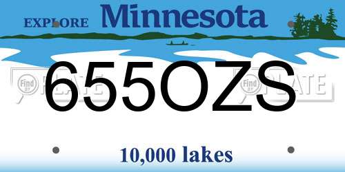655OZS Minnesota License Plate
